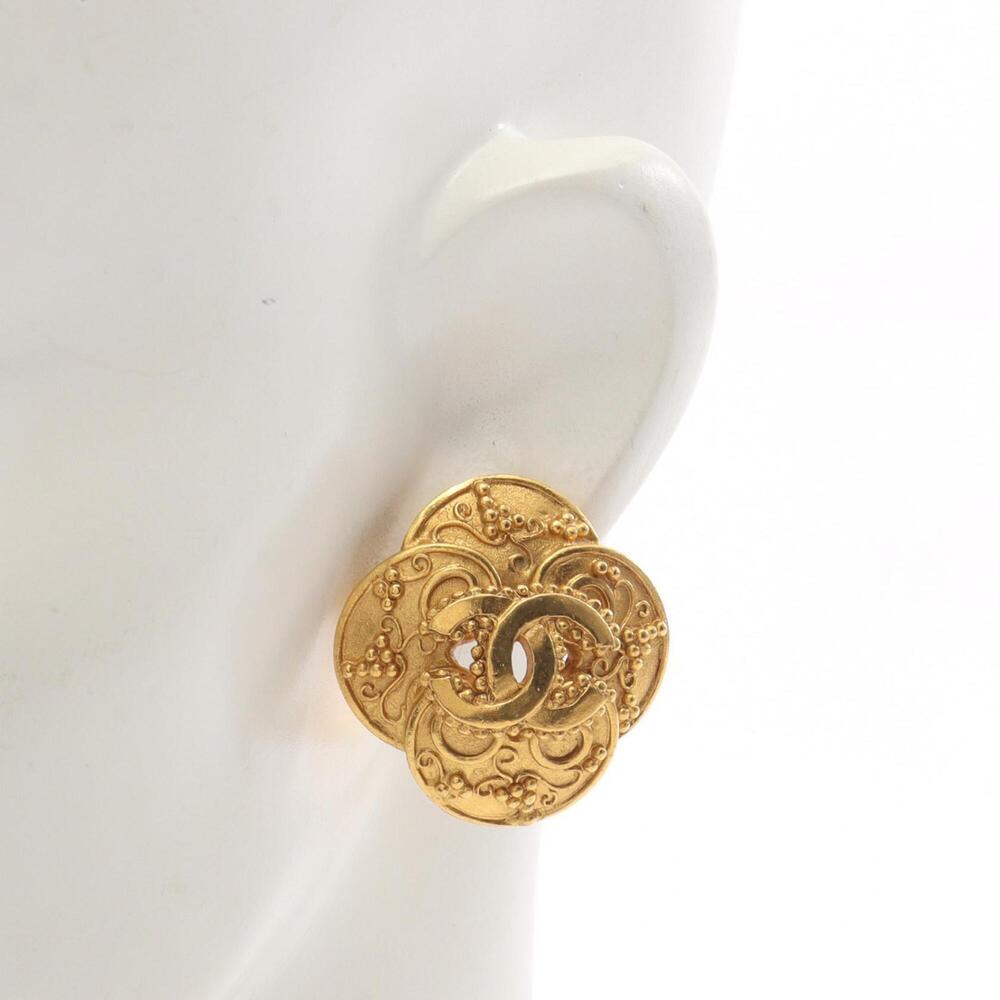CHANEL Gold Logo Earrings - Picture 4 of 8